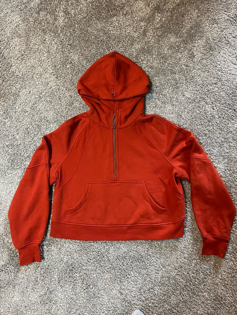Lululemon Scuba Oversized Half Zip 1/2 Hoodie Size M/L Orange Rust